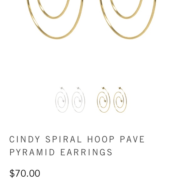 Noir NYC cyndi spiral hoop pavé pyramid earrings - Picture 2 of 5